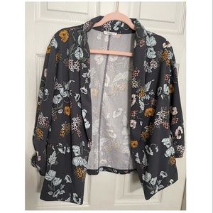 Maurices Size XXL Grey Floral Light Blazer